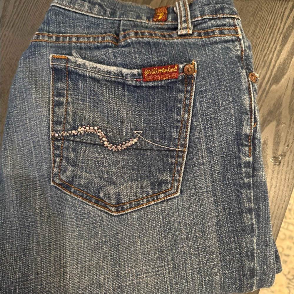 Seven for all Mankind size 28 pink crystals on back pockets